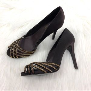 Ralph Lauren satin heels